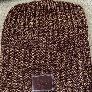 Maroon and gold Love Your Melon beanie